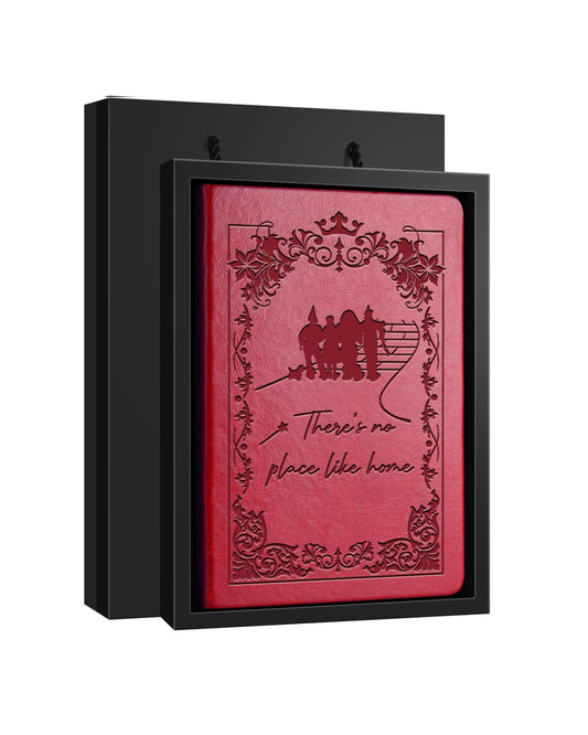 Movie Lover Gift Fairy Tale Leather Journal There's No Place Like Home Notebook for Movie Lovers Wizard Inspirational Notebook For Writing Work Journal for Women Men(Red-no place like home)