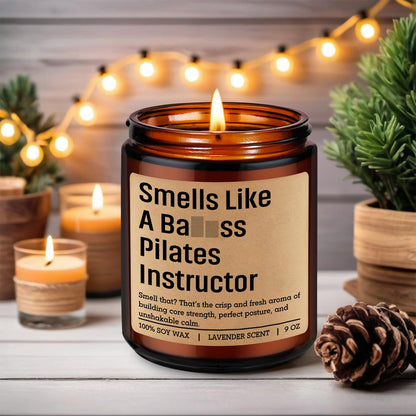 Miracu Candle, Pilates Instructor Gifts, Pilates Day Gifts for Women Men, Funny Gym Workout, Birthday, Mothers, Appreciation Thank You Idea for Reformer Fitness Teacher Lover Friend Mom, Studio Decor