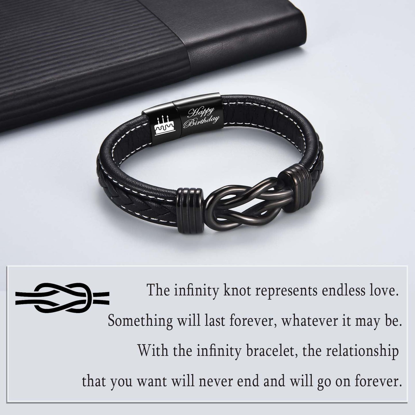 13th 16th 17th 18th 21st Birthday Gifts for Boys Him Male, Happy Birthday Leather Bracelet Gifts for 13 16 18 21 Year Old Boy Male Man Son Grandson Nephew Brother Friend with Sweet Birthday Card