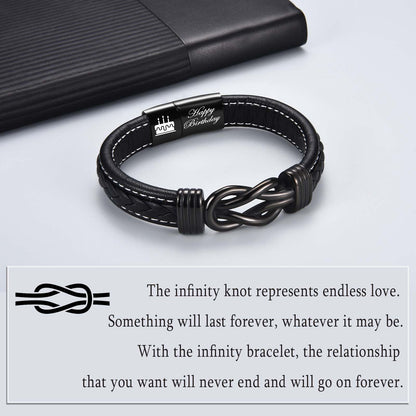 13th 16th 17th 18th 21st Birthday Gifts for Boys Him Male, Happy Birthday Leather Bracelet Gifts for 13 16 18 21 Year Old Boy Male Man Son Grandson Nephew Brother Friend with Sweet Birthday Card