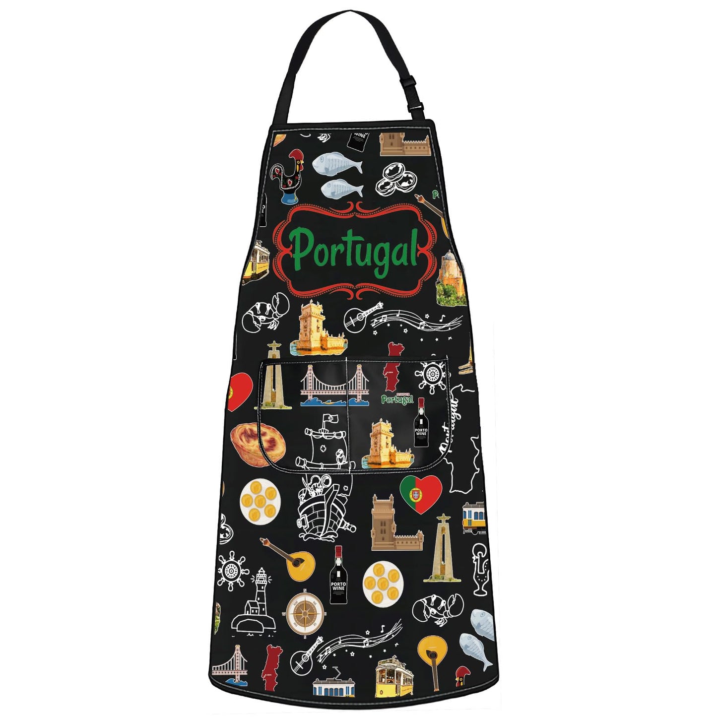 G2TUP Portugals Apron With Pockets Portugals Kitchen Gifts Portugal Cooking Apron Portuguese Gifts