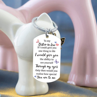 Sister In Law Gifts for Women Birthday Gifts for Sister In Law Mothers Day Women Unique Wedding Gift Sentimental Butterfly Keychain
