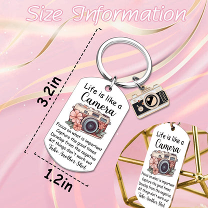 Ibiwe Photographers Gifts Camera Keychain Cool Gifts for Photographers Women Men Photograph Lovers Gift Unique Birthday Christmas Wedding Thank You Gift