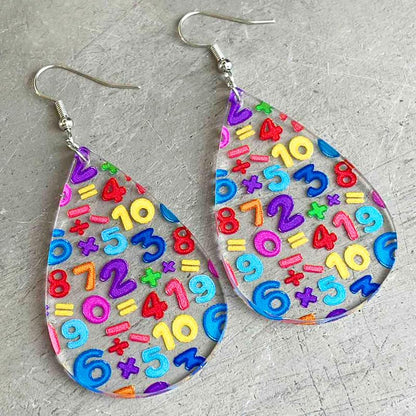Funny Teacher Teardrop Dangle Earrings for Women Wooden Earrings Teacher Appreciation Jewelry Gifts