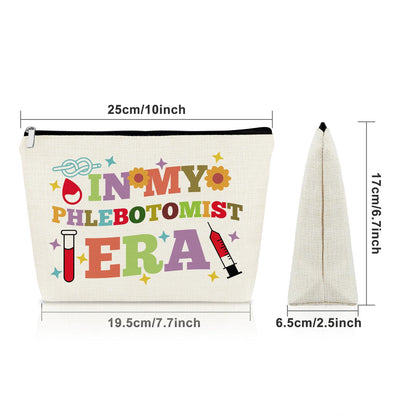 Phlebotomist Gifts for Women Makeup Bag Funny Phlebotomy Gifts Nurse Practitioner Gift for Daughter Sister Best Friend Cosmetic Bag Hematologist Gift for Her Bestie Travel Pouch