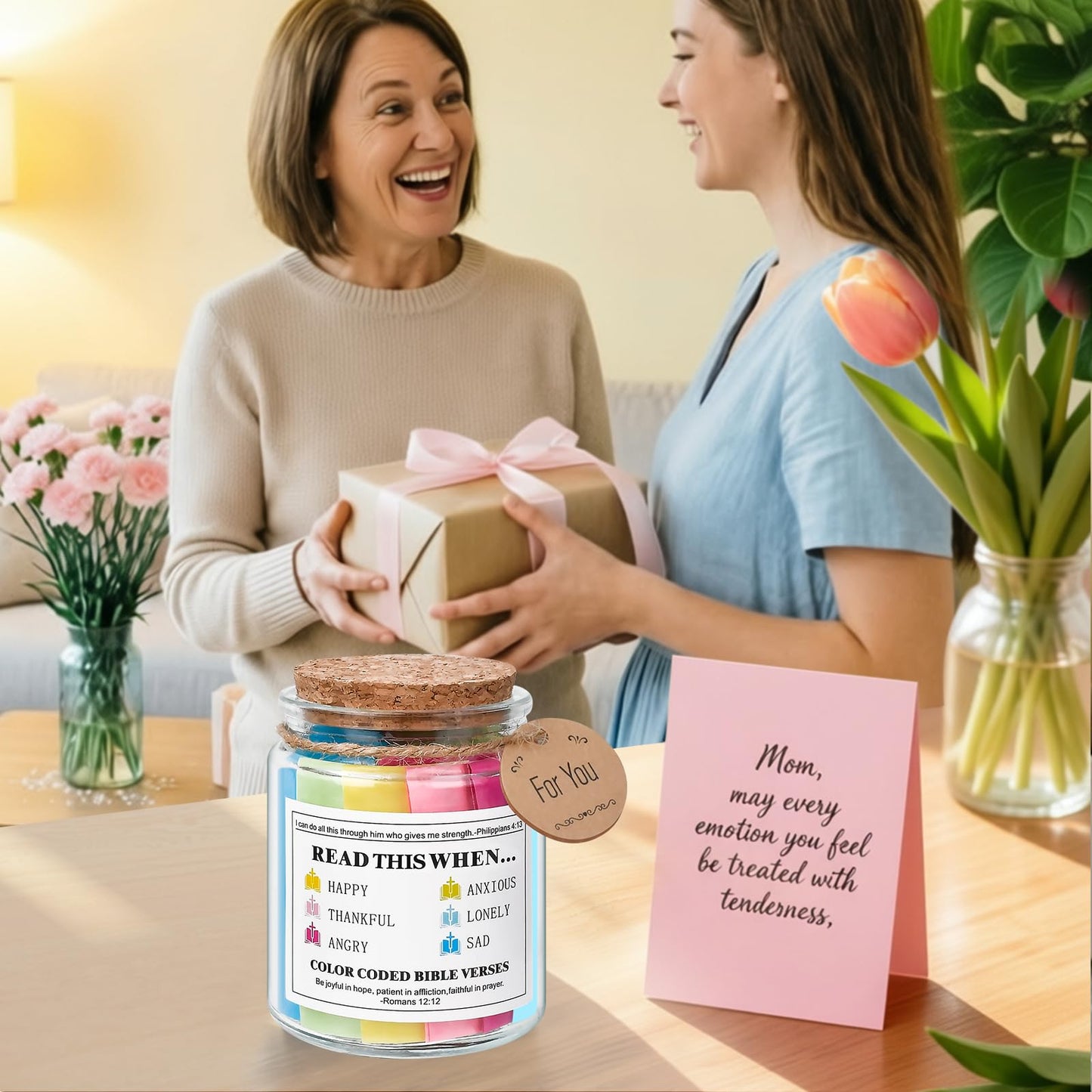 Graduation Gifts for Women Her - Bible Verse Jar Christian Gifts for Women Sister Mom Wife Daughter Dad, Fathers Day Birthday Christmas Stocking Stuffers Mothers Day Presents Religious Jar