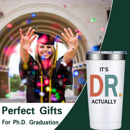 Grifarny PhD Graduation Gifts - Ph.D. Gift for Women - Doctors Day Gifts for Women - Doctorate Graduate Gift for Phd, Medical School Student, New Doctor, Physician MD - It's Dr Actually Tumbler 20 oz