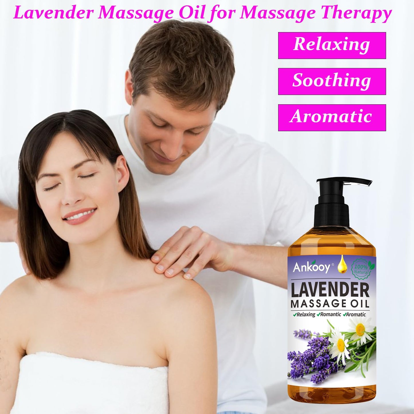 3 Pack Massage Oil for Massage Therapy,Sore Muscle Arnica Oil & Relaxing Lavender Oil & Ginger Oil Lymphatic Drainage & Massage Ball,Fathers Day Gift for Husband,Dad,Gifts from Wife,Daughter