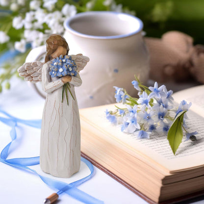 Forget Me Not Guardian Angel Figurines, Sympathy Gifts for Loss of Loved One, Miscarriage Gifts for Mothers, Sculpted Hand-Painted Statue for Home Decor Ornament
