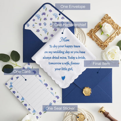 Mother of the Bride Gifts Wedding Handkerchief, AKI-106E-Mom