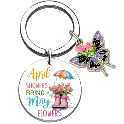 Spring Gifts for Women Sweet Spring Gifts Spring Decor Keychains Springs Gift Basket for Women Sister Daughter Friends Birthday Springs Themed Gift for for Women Keyring