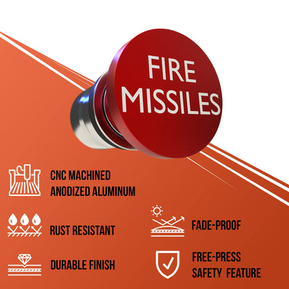 Fire Missiles Button Car Cigarette Lighter by Citadel Black - Anodized Aluminum, 12-Volt Replacement Accessory w/Safety Feature, Fits Most Vehicles, Socket Size A