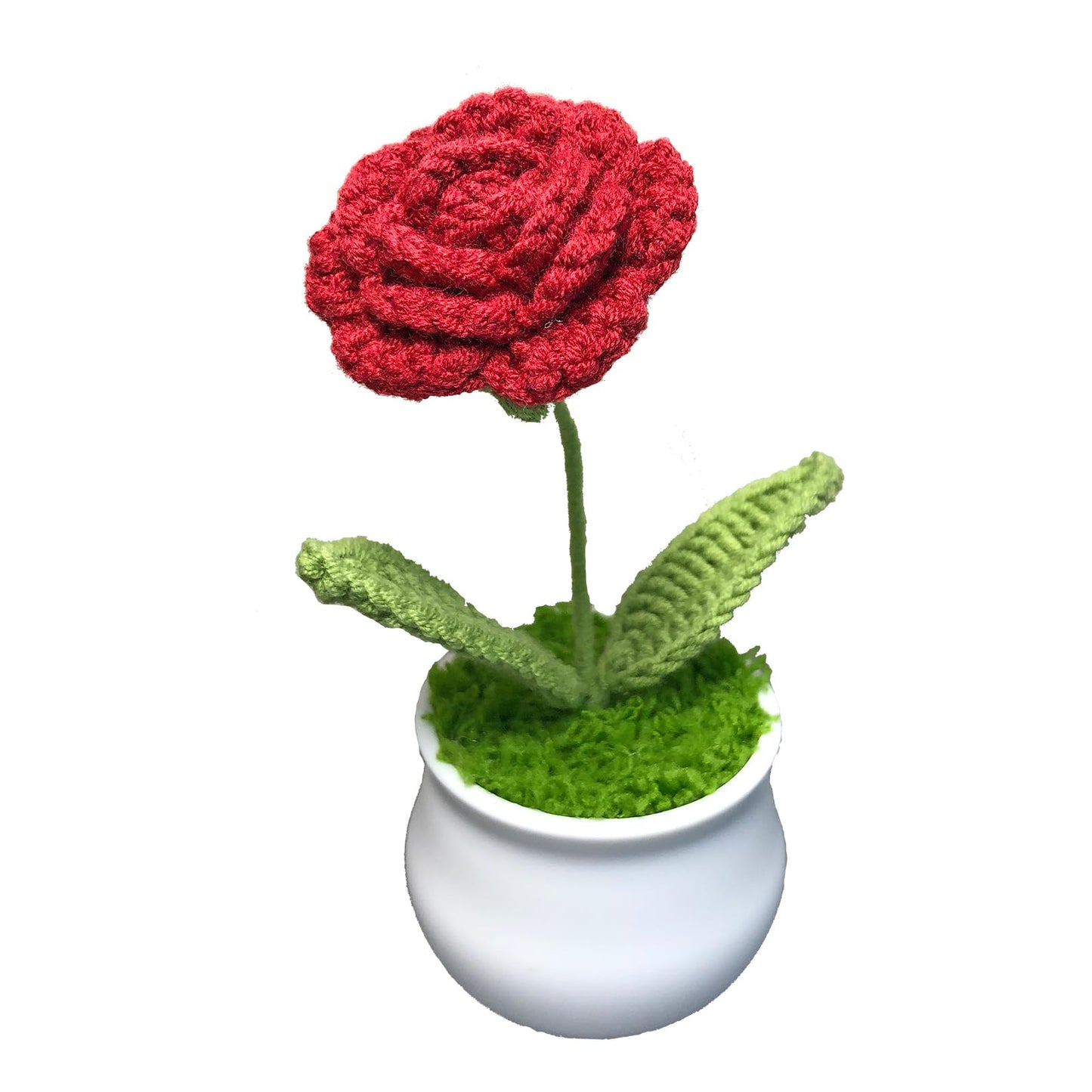 Joekaran Crochet Flowers Cute Rose Gifts for Girlfriend, Boyfriend Valentines Birthday Gifts for him her, Wedding, Anniversary, Christmas Romantic Couples I Love You Gift from Husband(Burgundy Rose)