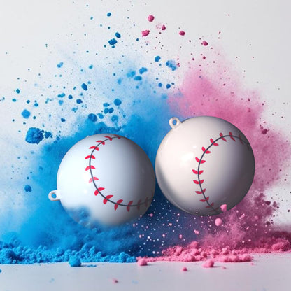 Gender Reveal Baseball with Powder - 2 Pack Gender Reveal Baseballs Filled with Blue and Pink Powder for Boy or Girl Baby Reveal Party Ideas for Decorating