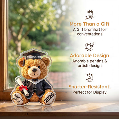Kindergarten Graduation Gifts for Kids - Acrylic Teddy Bear Keepsake - 2026 Best Kindergarten Graduation Gifts for Boys & Girls, Unique Kinder Graduates Students Present