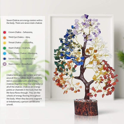 YATSKIA 7 Chakra Tree of Life - Crystals and Healing Stones | Birthday Gifts | Crystal Tree for Positive Energy | Home & Office Decor | Gifts for Women