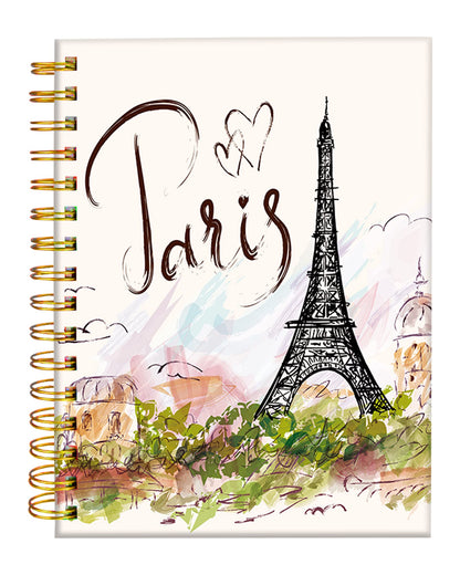 iampanda Spiral Journal Notebook,Strong Twin-Wire Binding with Premium Paper for Girl Women,60 Sheets A5 College Ruled Notebook/Journal,Perfect for School Office Home Gifts,Eiffel Tower Paris