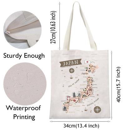 VAMSII Japanese Landmarks & Animals Lover Tote Bag - Tokyo Souvenir