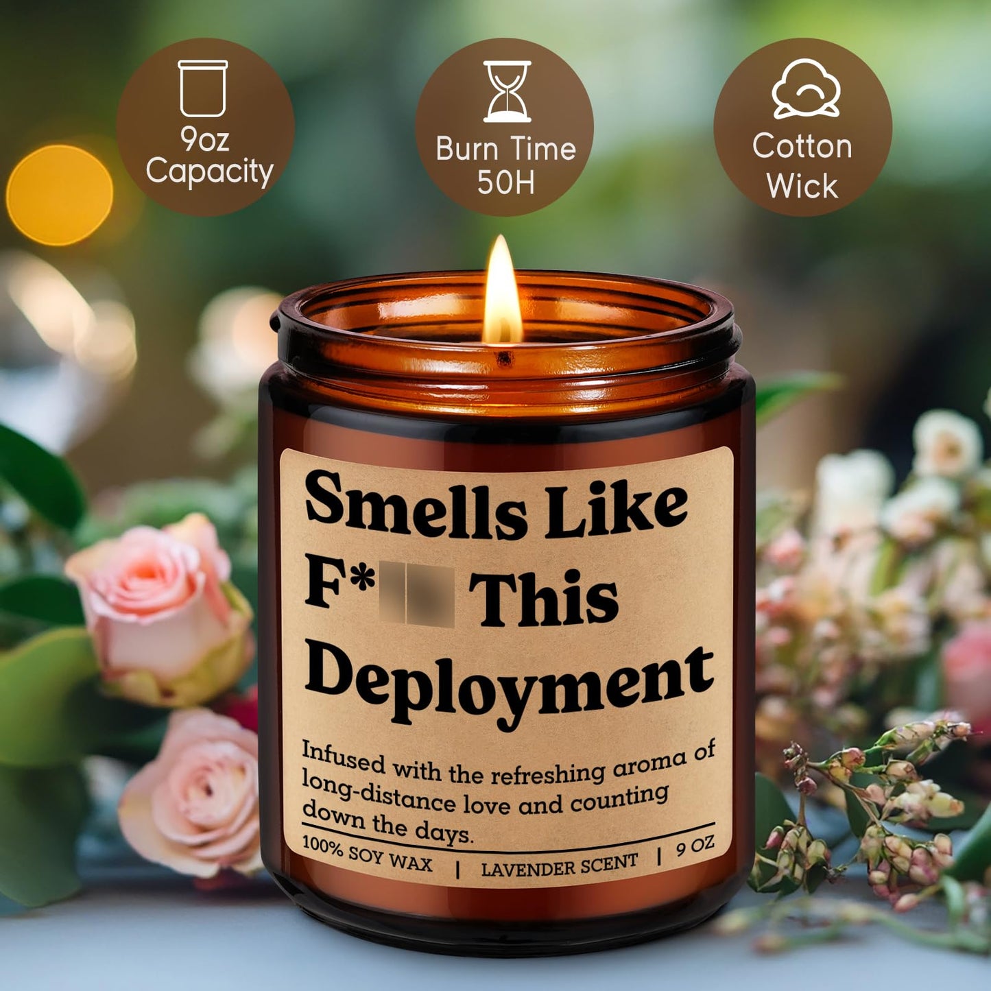 Fairy's Gift Candle, Deployment Gifts, Military Deployment Gifts, Long Distance Relationship Ideas, Mothers Day Funny Presents for Deployed Military Soldier, Army Wife, Navy Girlfriend, Spouse Mom BF
