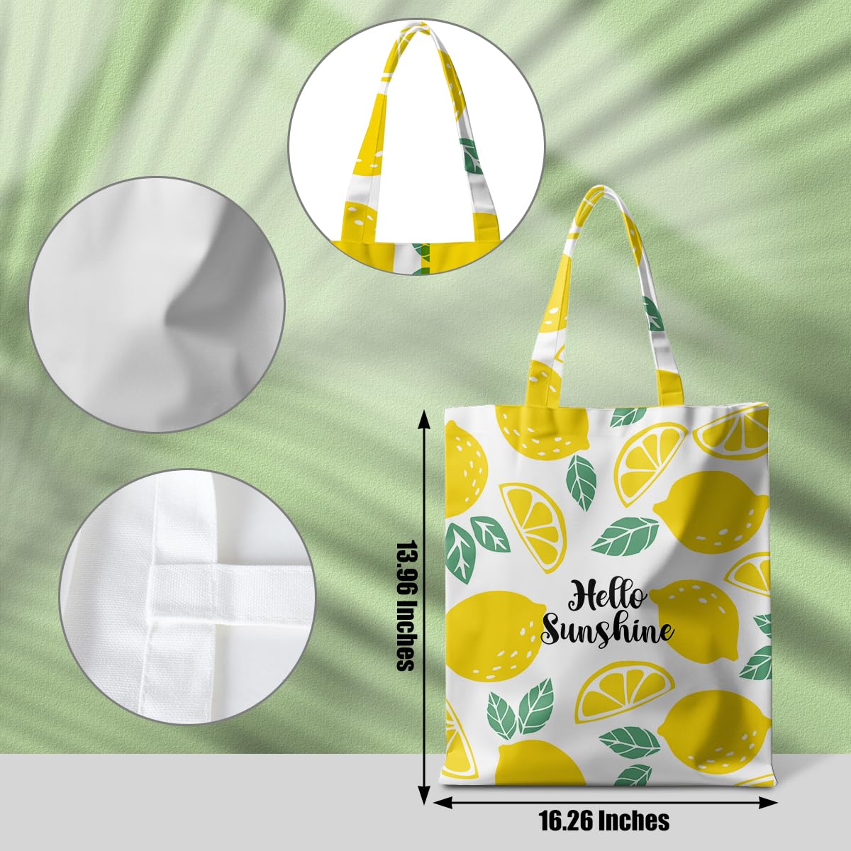Animal Plant Tote Bag SeaTurtle Butterfly Cat Elephant Gifts Lemon Vegetable Themed Gifts Beach Bag for Camping