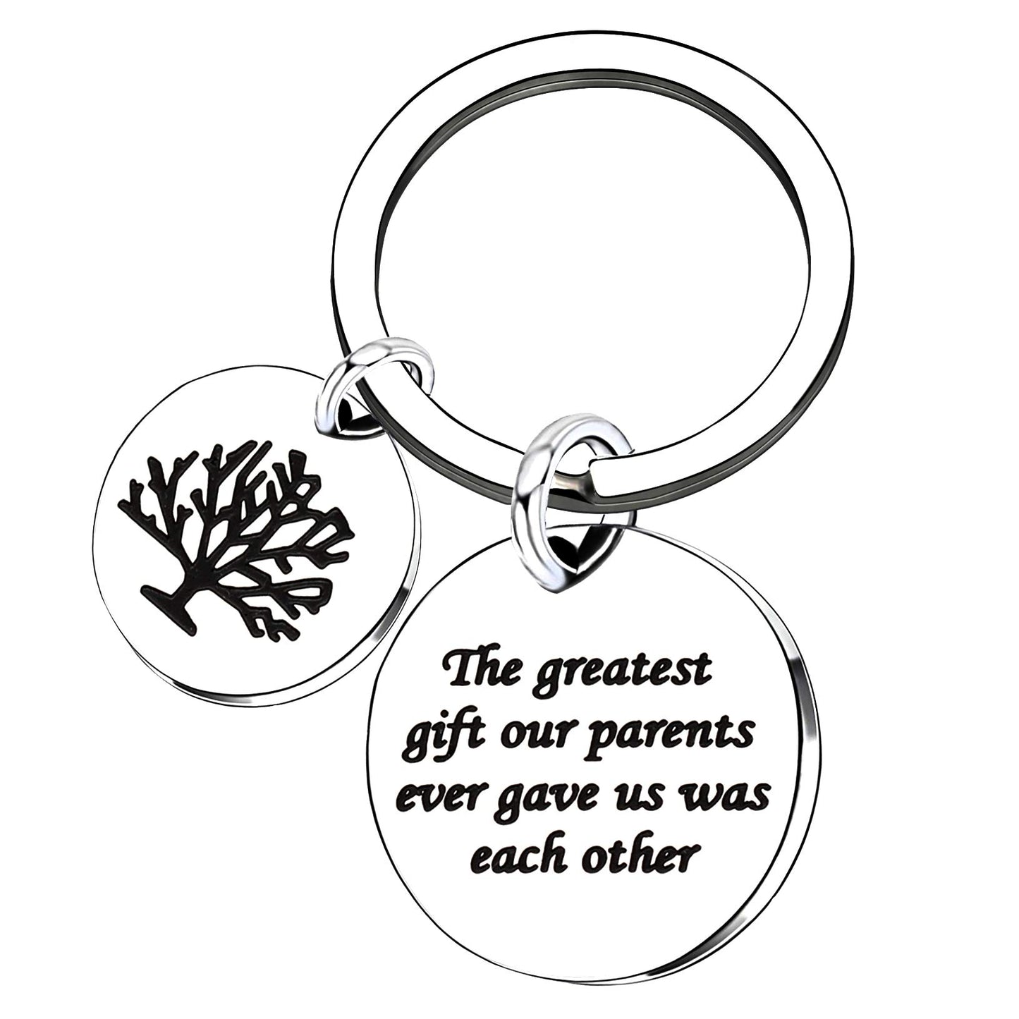 lauhonmin Sister Brother Gifts Key Chain for Daughter Son Family Tree - The greatest gift our parents ever gave us was each other