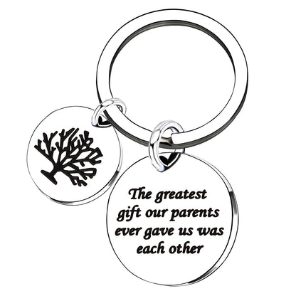 lauhonmin Sister Brother Gifts Key Chain for Daughter Son Family Tree - The greatest gift our parents ever gave us was each other