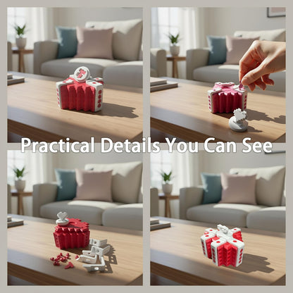 Pixel Heart Annoying Gift Box with Screws – Novelty Prank Gift Box, Funny Unique Gift Idea for Valentine’s Day, Birthday & Anniversary (Pink White)