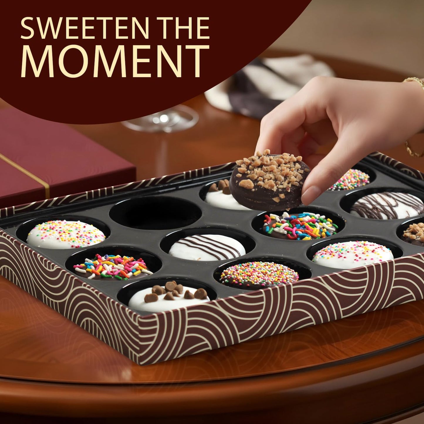 Cremelle Gourmet Cookies Gift Box, 12 Pieces of Food Gifts Cookies, Ideal Mothers Day Chocolate Candy Gift Box for Friends, Colleagues and Loved Ones, Perfect Fancy Cookie for Holidays and Celebrations