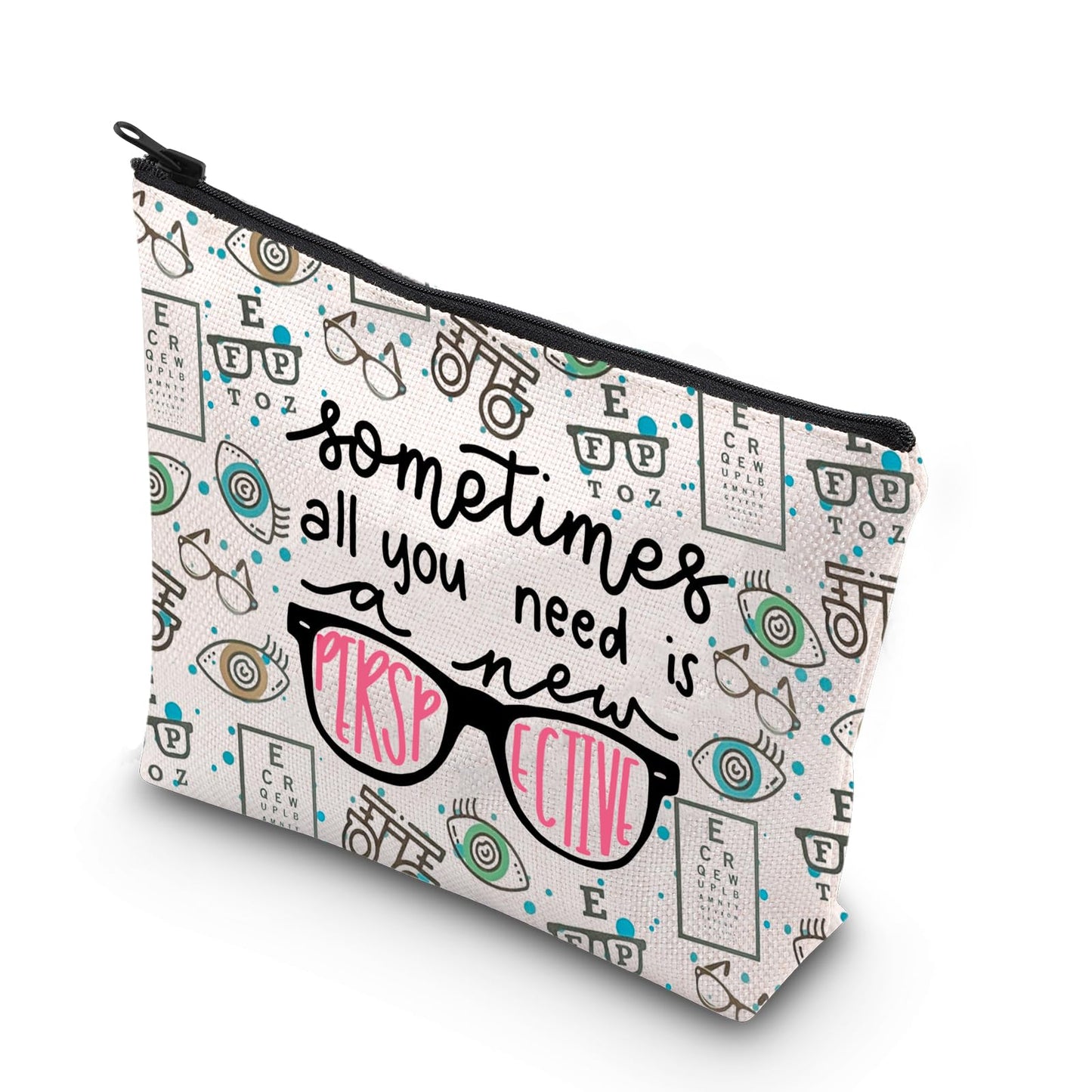 TSOTMO Optometry Gift Sometimes All You Need Is A New Perspective Makeup Bag Student Glasses Optometry Doctor (Perspective bag)