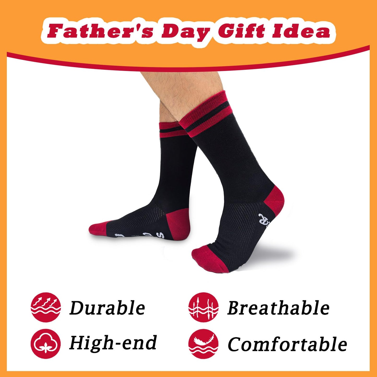 Novelty Drinking Theme Crew Socks, Fun Father Day Gift for Dad, Gift for Drinks Lovers in Birthday Party Christmas Fit Shoe Size 10-13
