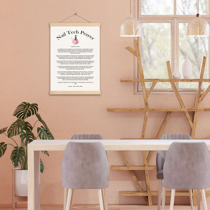 pouep Nail Tech Prayer Wooden Poster Hanger Frame 12.5x17 Inch,Appreciation Gift For Nail Techs,Nail Tech Gifts,Nail Tech Gifts For Woman