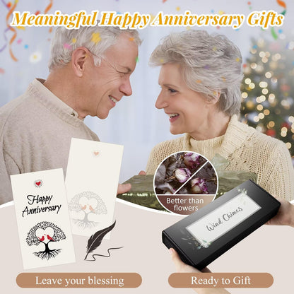 60th Anniversary Wind Chimes Gifts for Men Women,Romantic 60 Year Anniversary for Couples, Wife, Husband, Parents, Friends, 60th Wedding Gifts Idea of Happy Anniversaries Decorations,Black