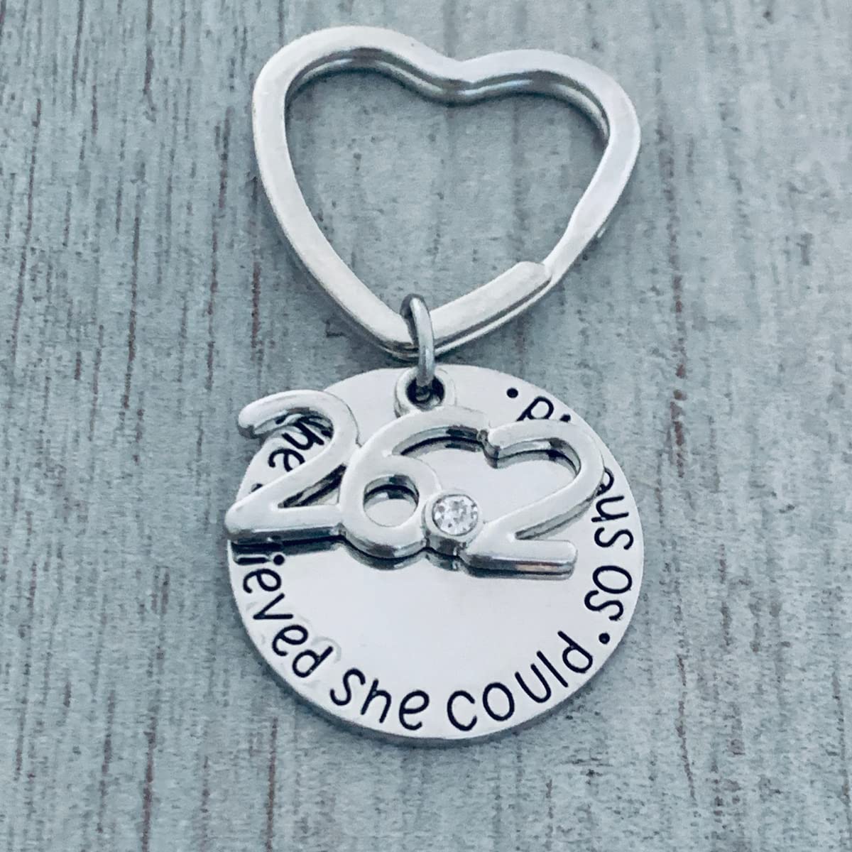 Sportybella Marathon 26.2 Keychain for Women Runners Gift She Believed She Could So She Did Inspirational Running Jewelry for Marathon Finishers, Race Day, Training, Long Distance Running Accessories
