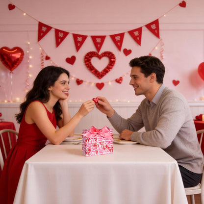 Nimbbex 24 Pack Small Valentines Gift Bags with Bow Ribbons, 4.5" X 1.8" X 3.9" Love Heart Valentines Bags, Mini Valentines Bags for Weddings, Holidays, Classroom, Valentine's Day Gift Giving