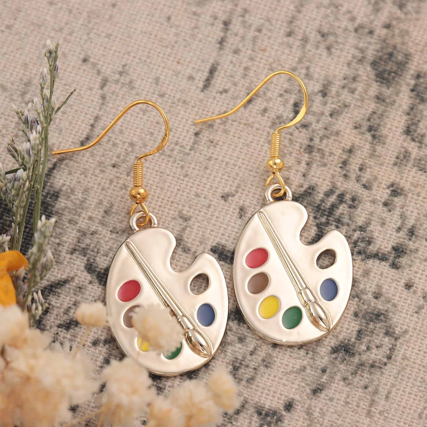 Art Teacher Appreciation Gifts: Earring Painters Palette Jewelry Set Teacher Earrings