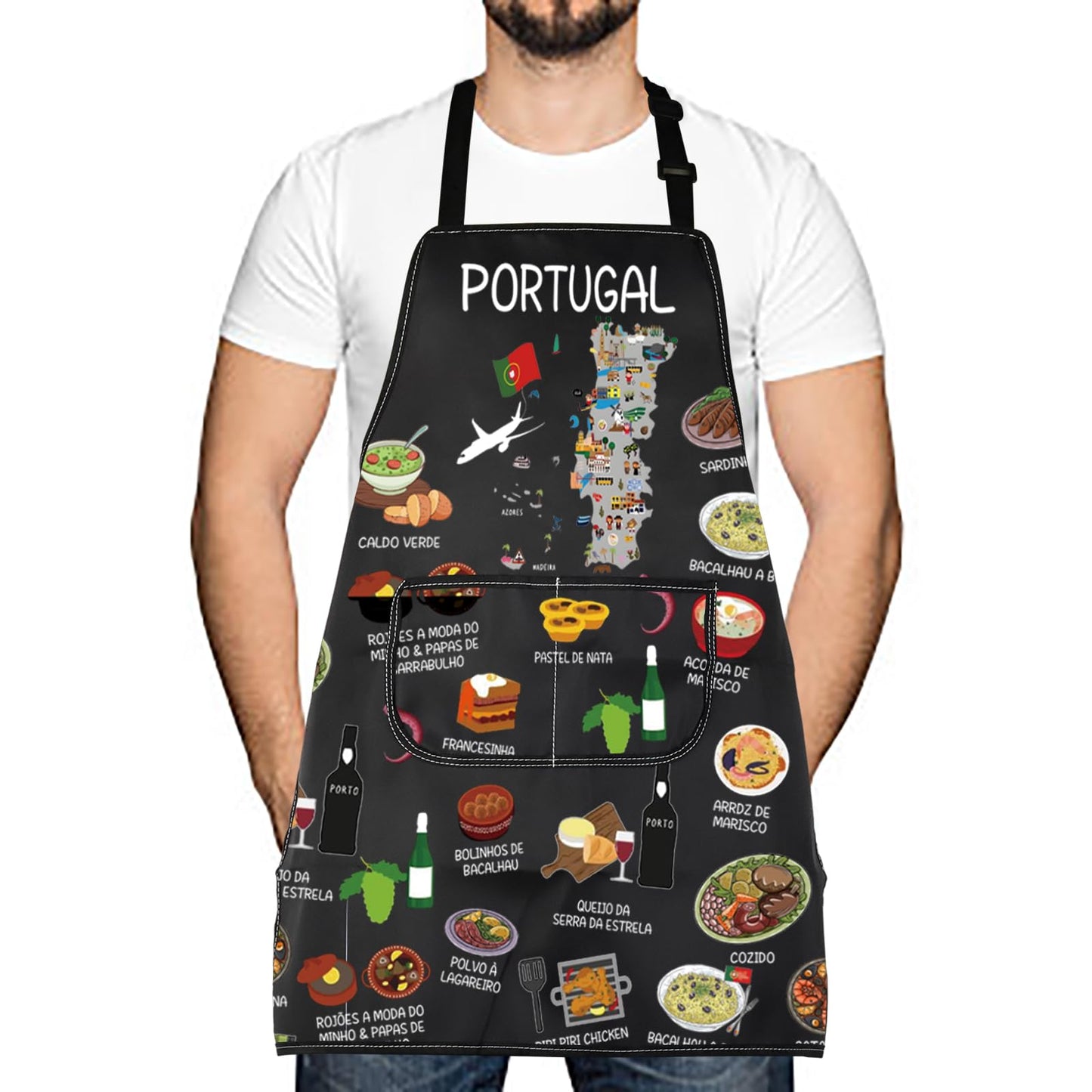 Portugal Country Map Europe Cuisine Lover Kitchen Apron Mom Dad BFF Portuguese Food Cooking Travel Apron