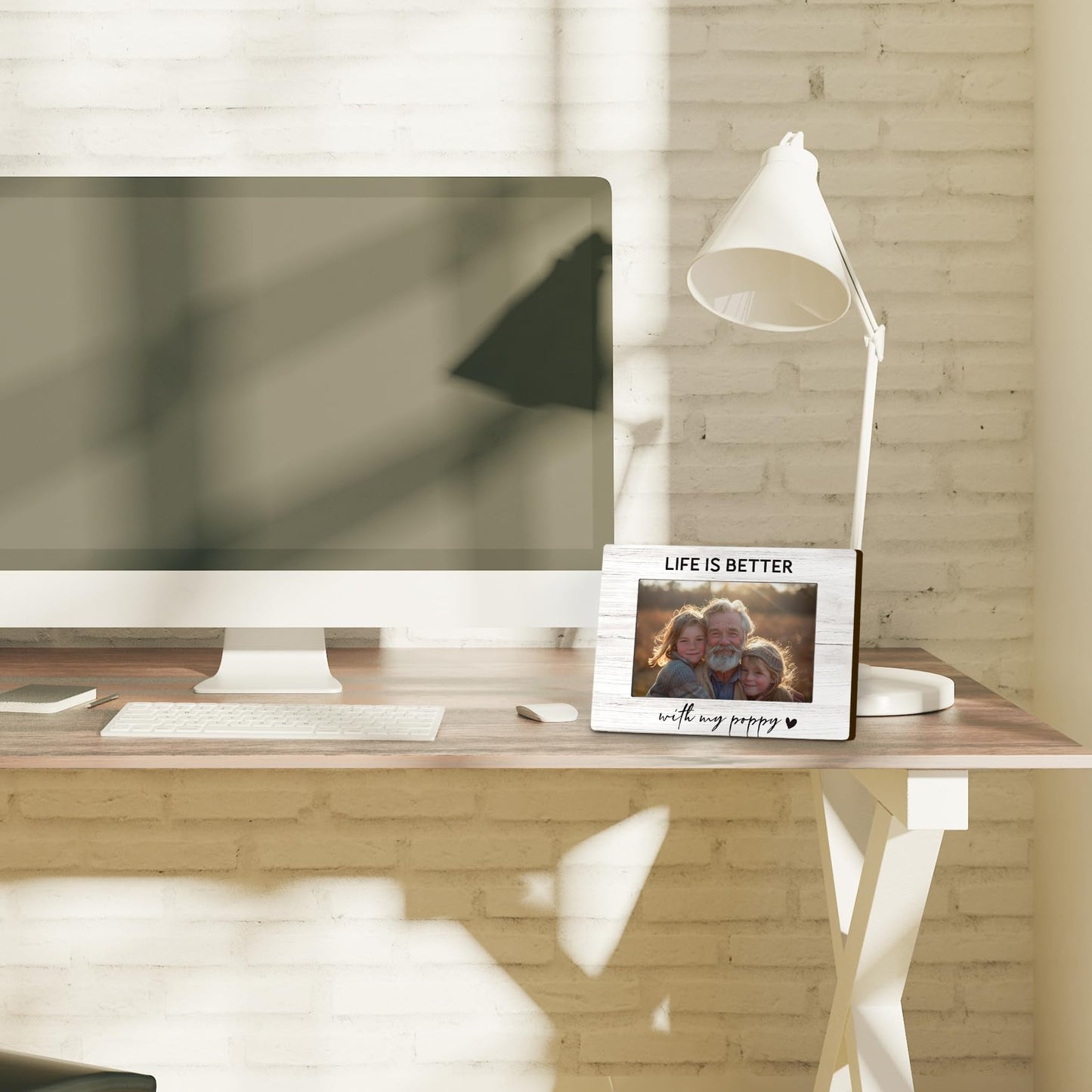 Poppy 4x6 Picture Frame, Grandkids Photo Frame, PoppyGifts for Grandpa, Gifts for Poppys Fathers Day from Grandchildren, Life Is Better with My Poppy Picture Photo Frames for Desk Decor