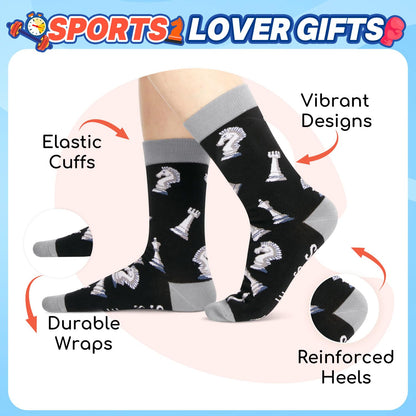 HAPPYPOP Women Men Sports Gifts - Basketball Runner Hiker Softball Skateboarder Socks
