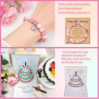 21st Birthday Gifts For Her - Happy 21 Year Old Gift Box for Women, Best Friends, Female Daughter, Sister, Girlfriend, Coworker, Bestie - Unique Basket