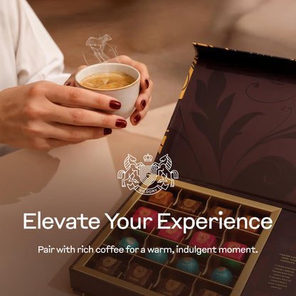 Gourmet Chocolate Gift Box | Mothers Day Assorted Chocolate Box with Strawberry, Caramel, Hazelnut & Fudge Flavors | Premium Candy Gift Set for Holiday. 16 pcs.