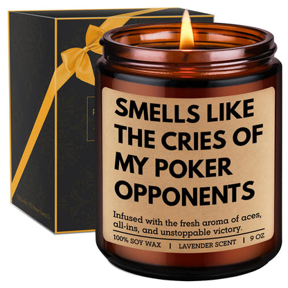 GSPY Scented Candle - Poker Gifts for Men, Women - Casino Gifts, Gambling Ideas - Game Night Decor for Adult - Funny Fathers Day, Birthday Presents for Poker Players, Card Players, Gamblers, Man, Him