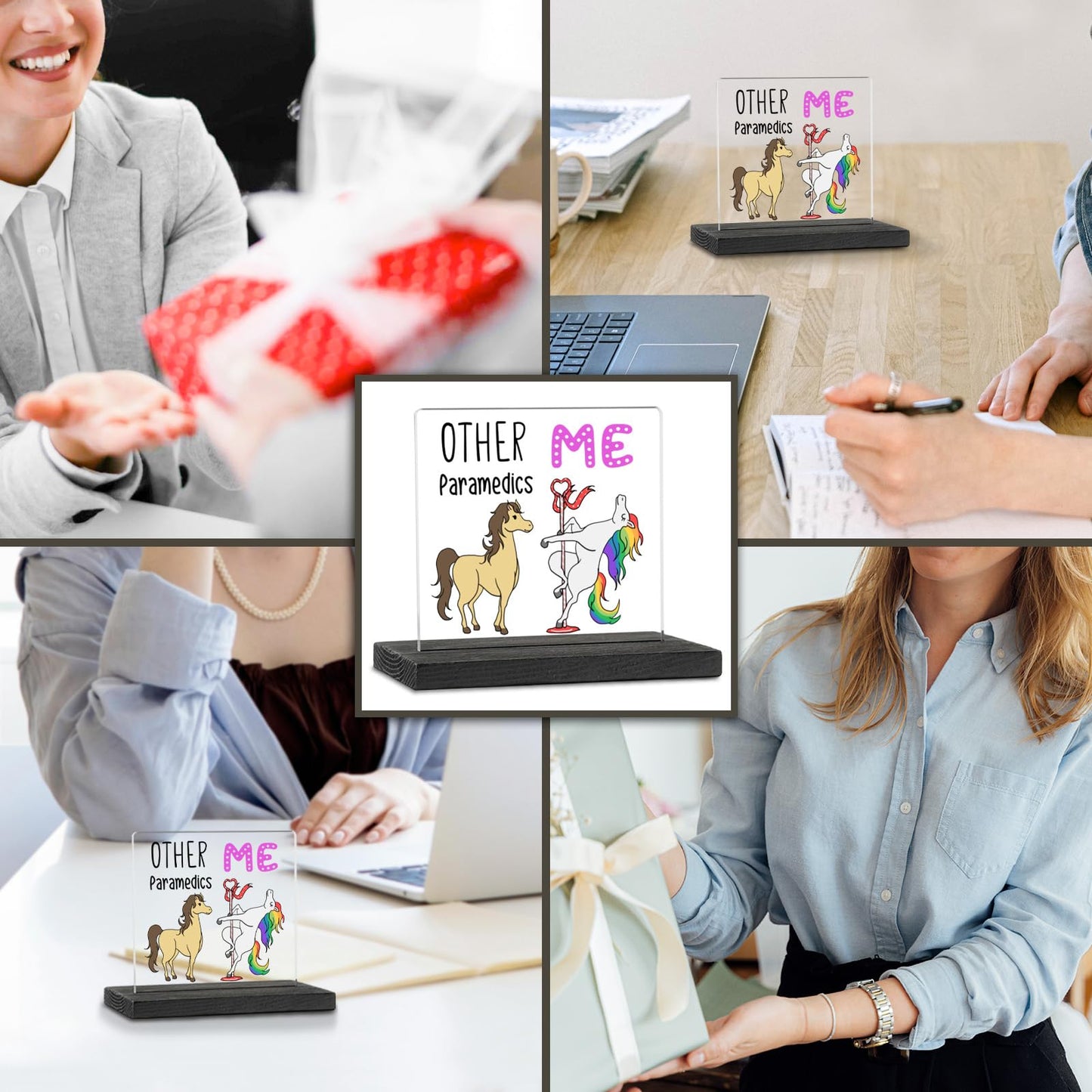 Funny Paramedic Gifts for Women, Her, Fun Paramedic Desk Decor, Gag Humorous Paramedic Appreciation Thank You Gifts Decorative Signs Plaques WAB44