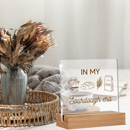 Funny Sourdough Gifts for Baking Lovers, Baking Gifts for Bread Bakers Mom Friend Coworker, In My Sourdough Era Acrylic Plaque Desk Signs Decor 4 × 4 Inches