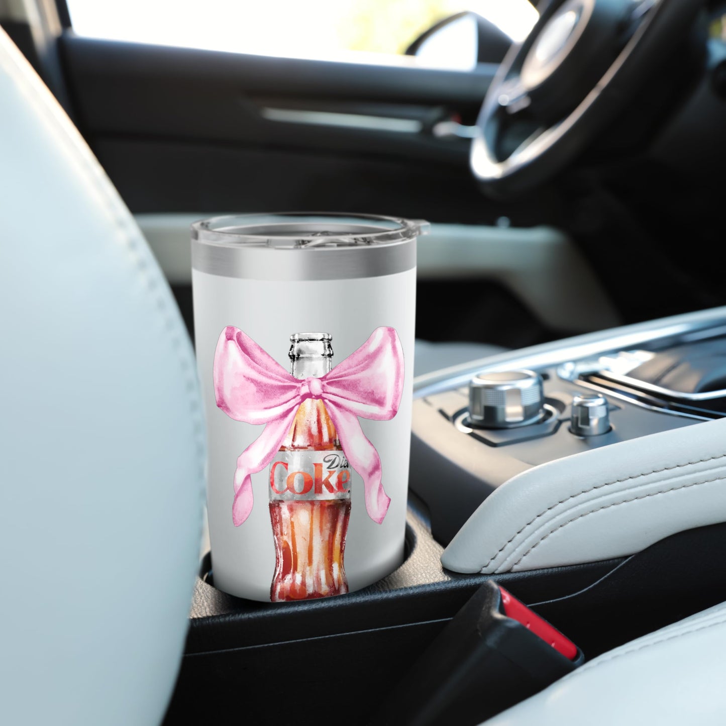 Coca-Cola Diet Coke With Cute Pink Ribbon Vintage Stainless Steel Insulated Tumbler