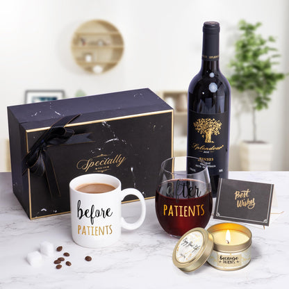 Before Patients, After Patients 11 oz Coffee Mug and 18 oz Stemless Wine Glass Set Gifts Idea for Nurses, Doctors, Hygienists, Physician, Dentists Unique Birthday Graduation Gifts Idea