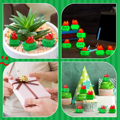 Simgoing 50 Pcs Mini Resin Dumpster Figurines Luminous Mini Dumpster Trash Shape Funny Employee Appreciation Gift Bulk Valentines Emotional Desk Accessories for Staff Teacher Coworker (Green)