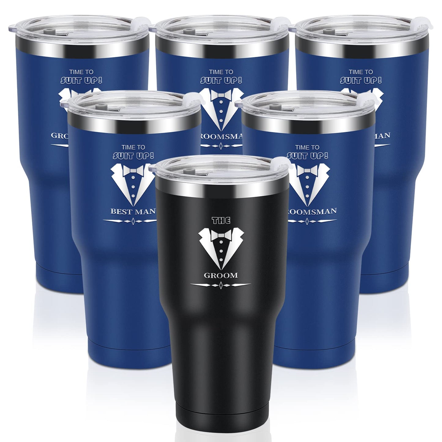 Groomsmen Gifts Set of 6, 40oz Stainless Steel Modern Tumbler for Wedding, Bachelor Party