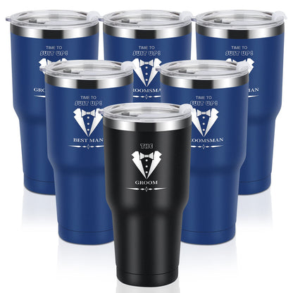 Groomsmen Gifts Set of 6, 40oz Stainless Steel Modern Tumbler for Wedding, Bachelor Party