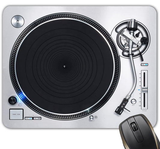 Classic Turntable Record Player DJ Decks Vinyl Record DJ Mixer Vintage Mouse Pad Mat Mousepad 8.6 X 7.1 in
