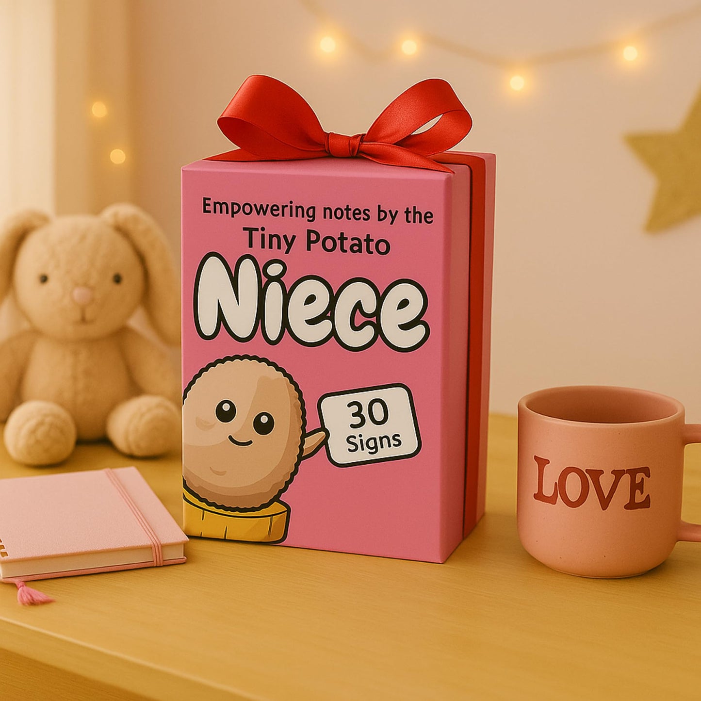 Mothers Day Niece Gift from Auntie, Uncle - Tiny Potato Crochet with 30 Cute Signs - Funny Birthday Gifts from Aunt or Uncle - Best Niece Ever Present Ideas for Mothers Day - Birthday Gift from Auntie